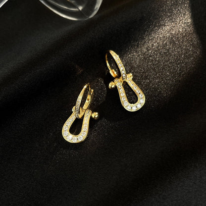 [Auream]FORCE 10 FULL DIAMOND DROP EARRINGS MEDIUM MODEL