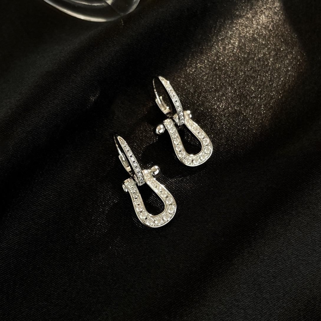 [Auream]FORCE 10 FULL DIAMOND DROP EARRINGS MEDIUM MODEL