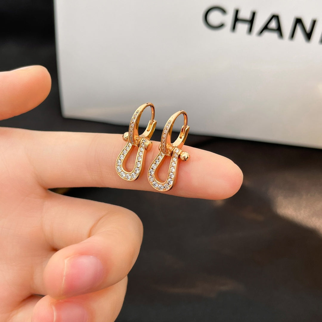 [Auream]FORCE 10 FULL DIAMOND DROP EARRINGS MEDIUM MODEL