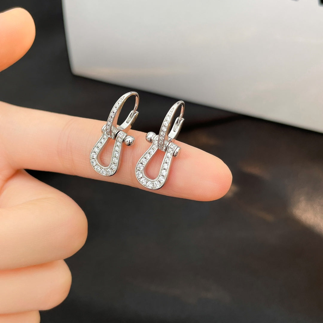 [Auream]FORCE 10 FULL DIAMOND DROP EARRINGS MEDIUM MODEL
