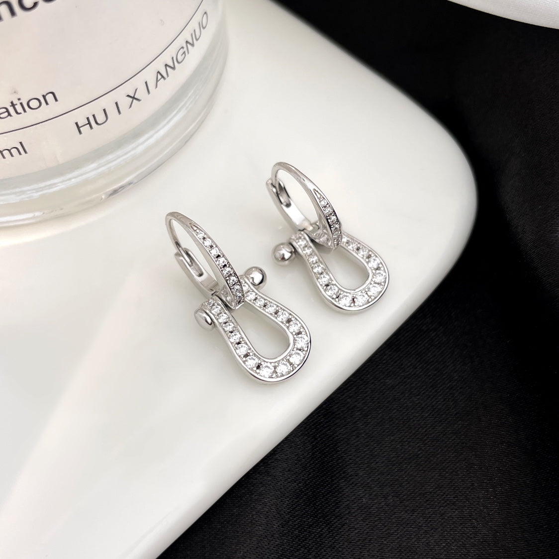 [Auream]FORCE 10 FULL DIAMOND DROP EARRINGS MEDIUM MODEL