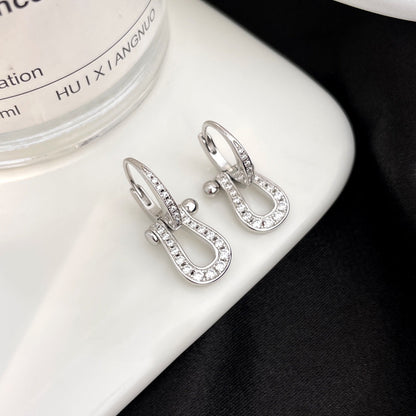 [Auream]FORCE 10 FULL DIAMOND DROP EARRINGS MEDIUM MODEL