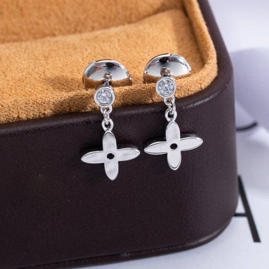 [Auream]VIDYLLE SILVER DIAMOND MINI DROP EARRINGS