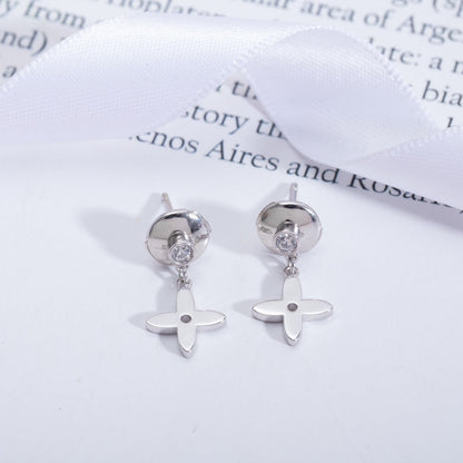 [Auream]VIDYLLE SILVER DIAMOND MINI DROP EARRINGS