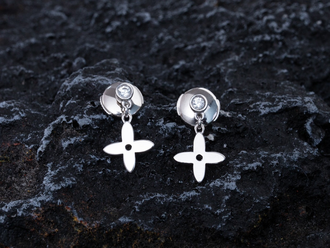 [Auream]VIDYLLE SILVER DIAMOND MINI DROP EARRINGS