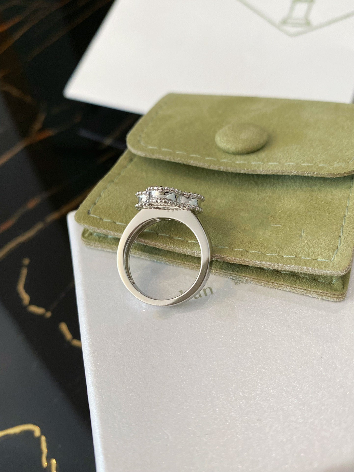 [Auream]CLOVER SILVER RING