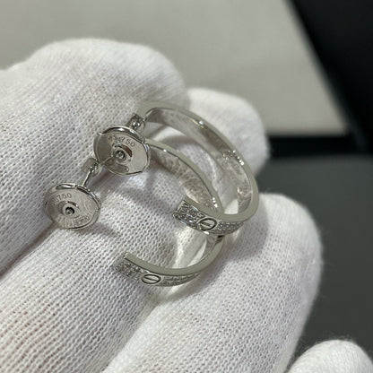 [Auream]LOVE DIAMOND SILVER HOOP EARRINGS