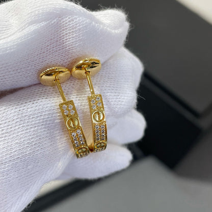 [Auream]LOVE DIAMOND GOLD HOOP EARRINGS