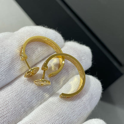 [Auream]LOVE DIAMOND GOLD HOOP EARRINGS