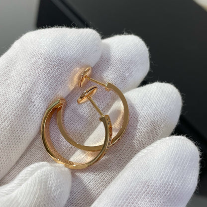 [Auream]LOVE DIAMOND PINK GOLD HOOP EARRINGS