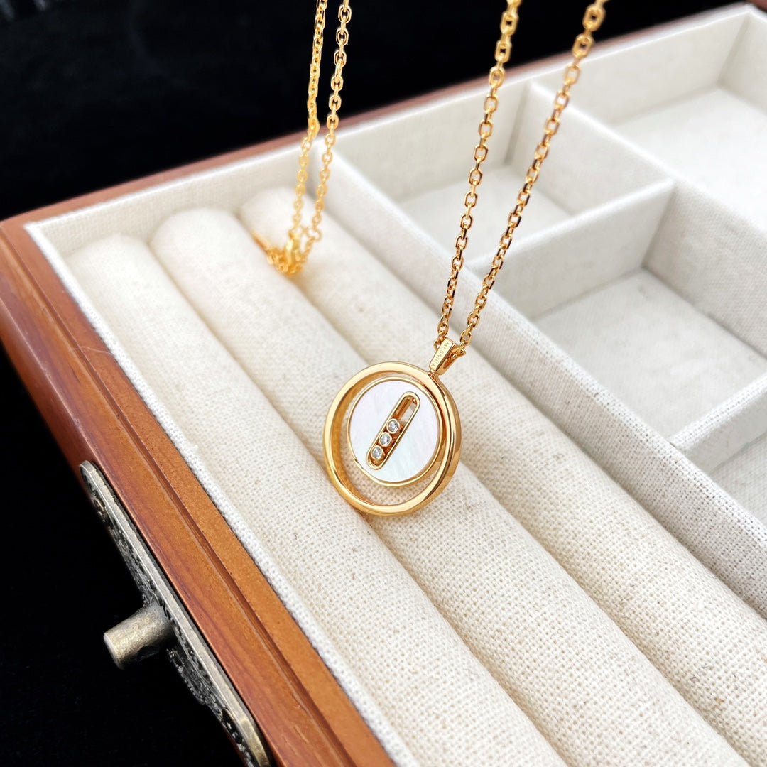 [Auream]Demo MOVE MOP PINK GOLD NECKLACE