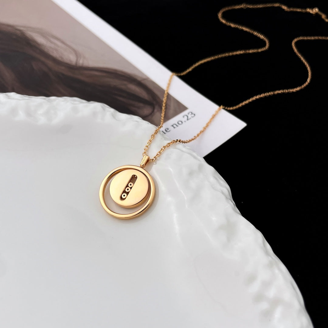 [Auream]Demo MOVE MOP PINK GOLD NECKLACE