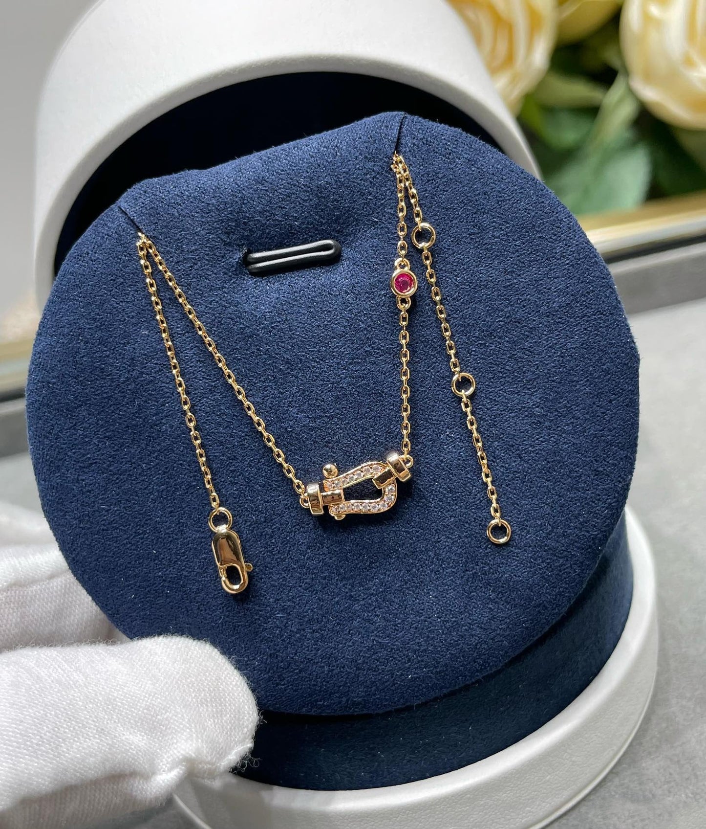 [Auream]FORCE 10 DIAMOND PINK GOLD NECKLACE