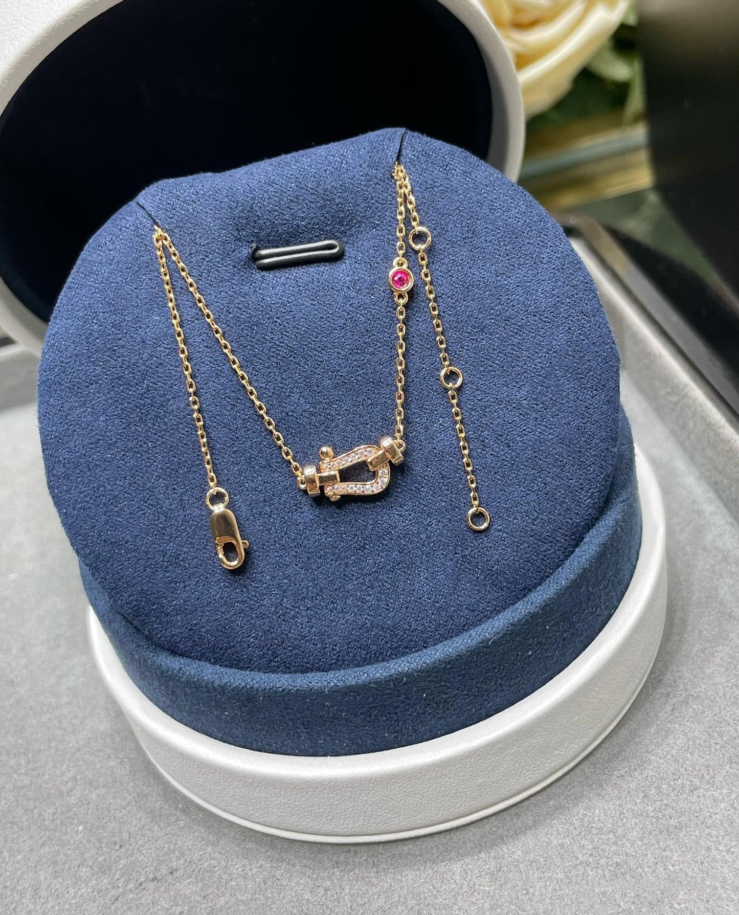 [Auream]FORCE 10 DIAMOND PINK GOLD NECKLACE