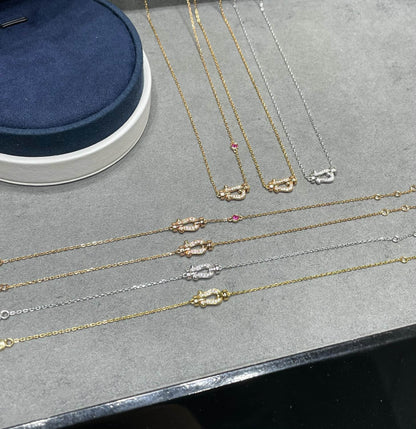[Auream]FORCE 10 DIAMOND PINK GOLD NECKLACE