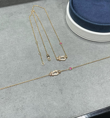 [Auream]FORCE 10 DIAMOND PINK GOLD NECKLACE