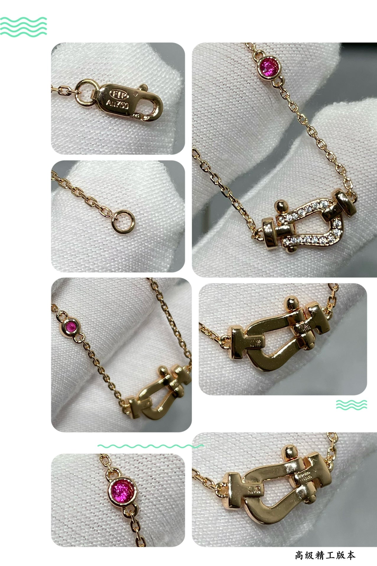 [Auream]FORCE 10 DIAMOND PINK GOLD NECKLACE