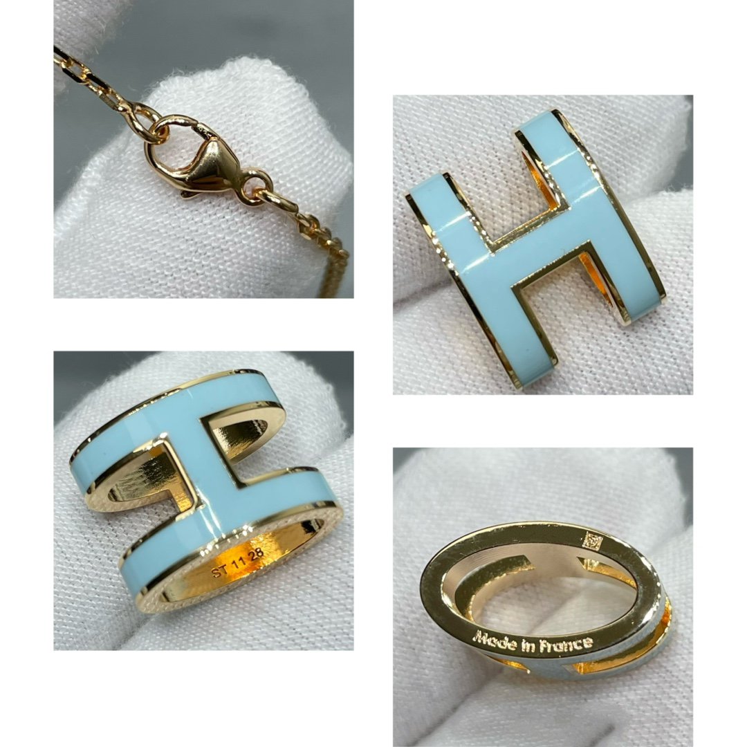 [Auream]POP H SKY BLUE NECKLACE