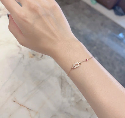 [Auream]FORCE 10 DIAMOND CHAIN LINK PINK GOLD BRACELET