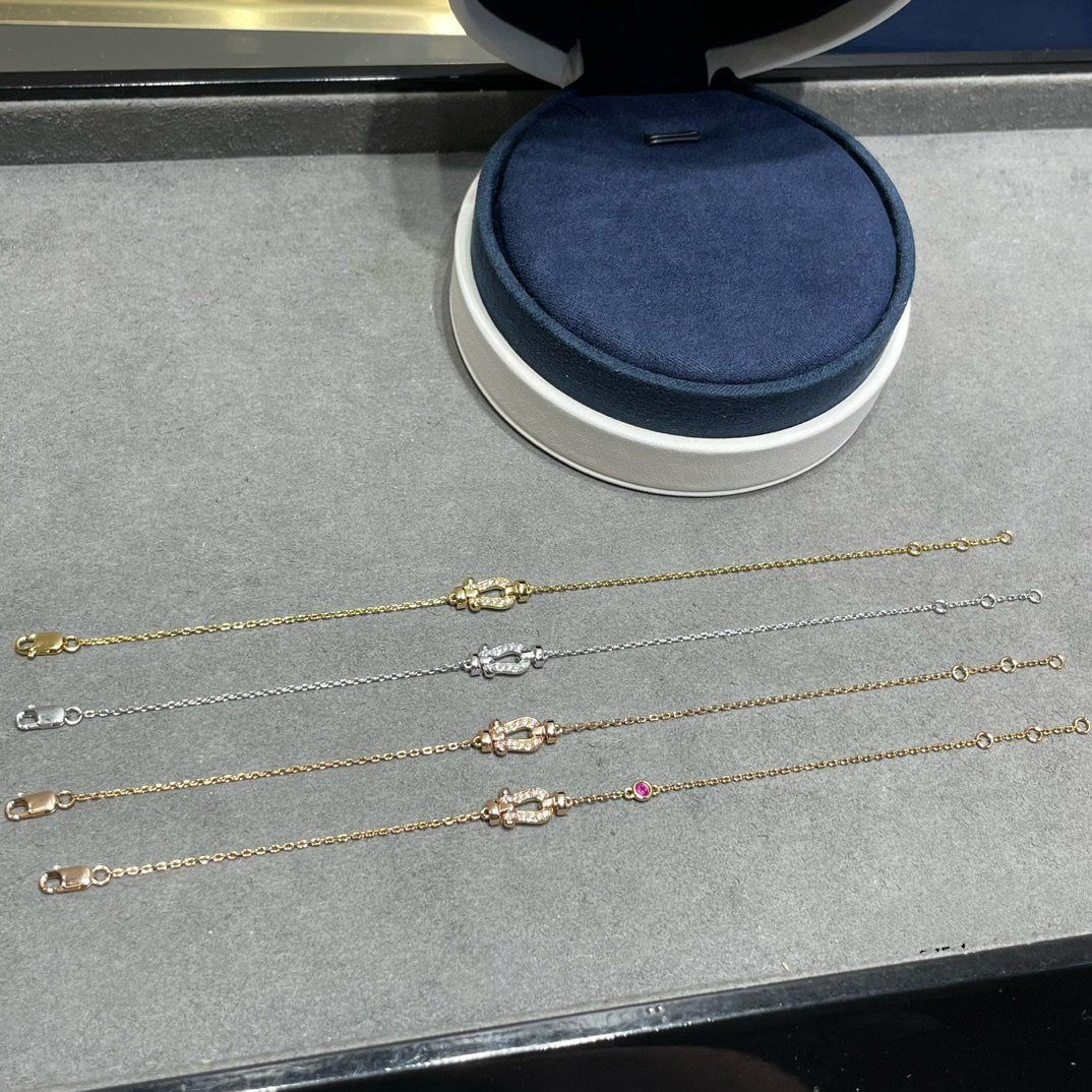[Auream]FORCE 10 DIAMOND CHAIN LINK PINK GOLD BRACELET