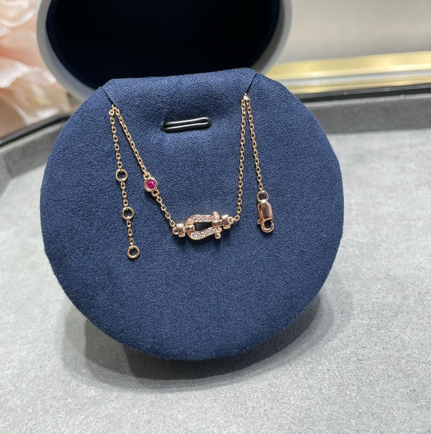 [Auream]FORCE 10 DIAMOND CHAIN LINK PINK GOLD BRACELET