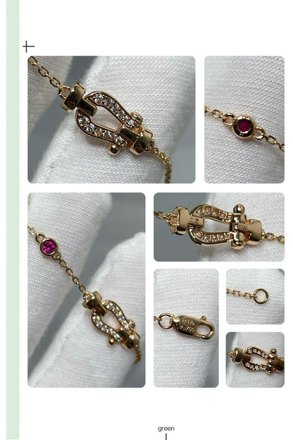 [Auream]FORCE 10 DIAMOND CHAIN LINK PINK GOLD BRACELET
