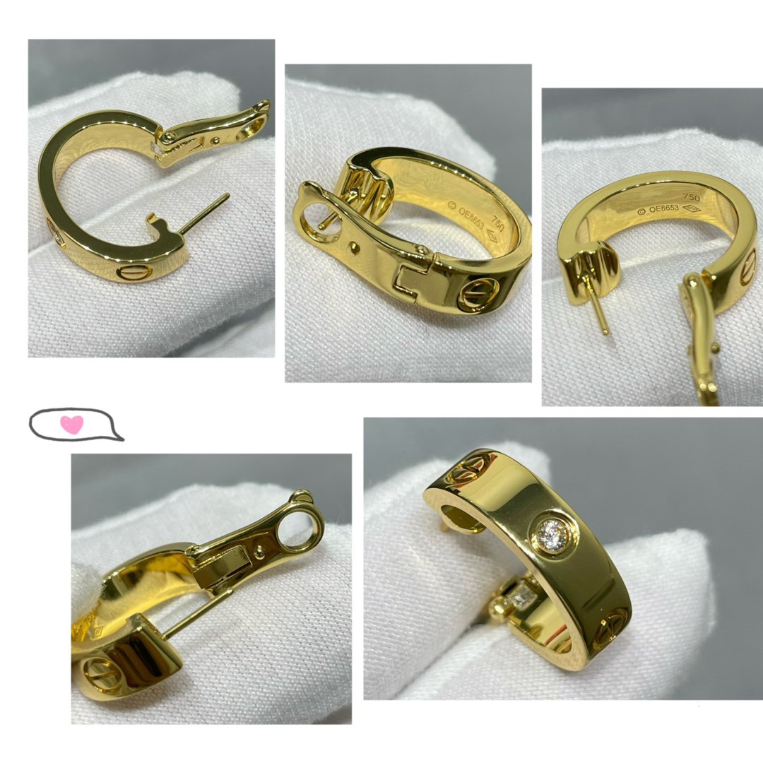 [Auream]LOVE 5.5MM 1 DIAMOND EARRINGS