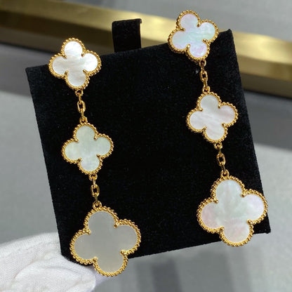 [Auream]CLOVER MOP 3 MOTIFS GOLD EARRINGS