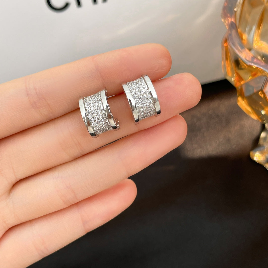 [Auream]ZERO 1 DIAMOND PAVED EARRINGS