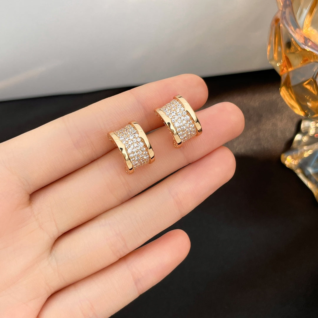 [Auream]ZERO 1 DIAMOND PAVED EARRINGS