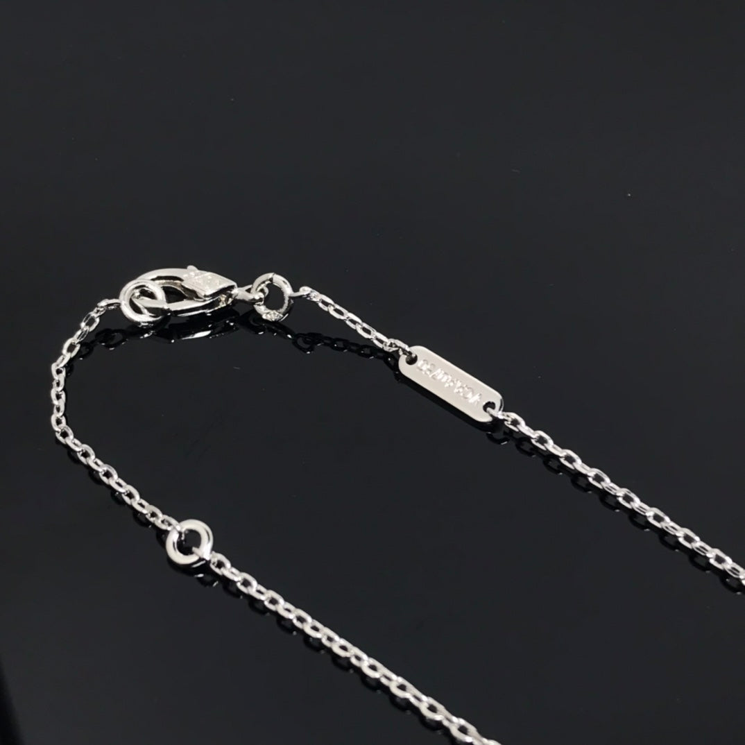 [Auream]CLOVER PIETERSITE SILVER LONG NECKLACE