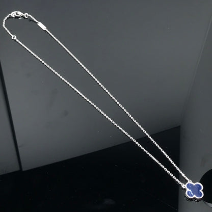 [Auream]CLOVER PIETERSITE SILVER LONG NECKLACE
