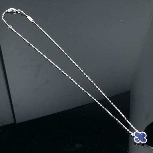 [Auream]CLOVER PIETERSITE SILVER LONG NECKLACE