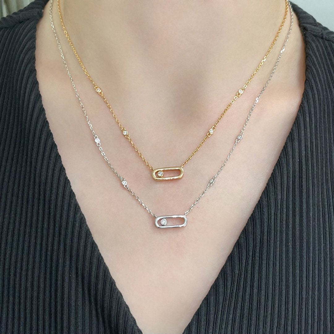[Auream]MOVE UNO DIAMOND NECKLACE