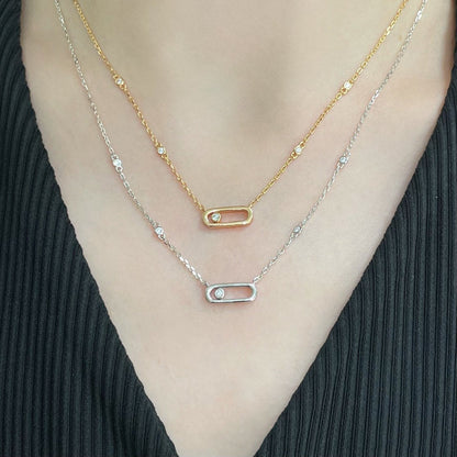 [Auream]MOVE UNO DIAMOND NECKLACE