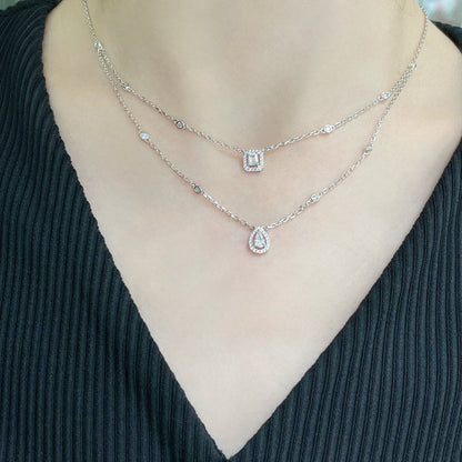 [Auream]MY TWIN 2 ROW DIAMOND NECKLACE
