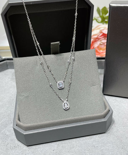 [Auream]MY TWIN 2 ROW DIAMOND NECKLACE