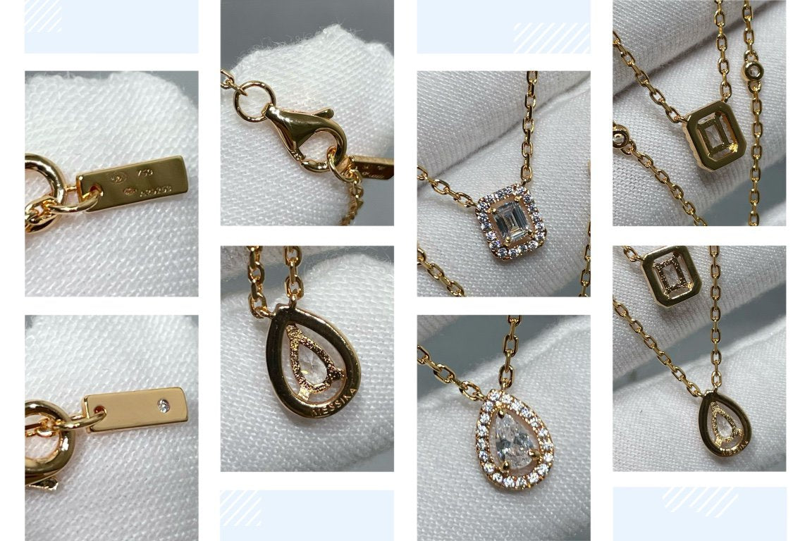 [Auream]MY TWIN 2 ROW DIAMOND NECKLACE