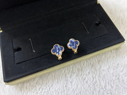 [Auream]CLOVER PIETERSITE MEDIUM STUD EARRINGS