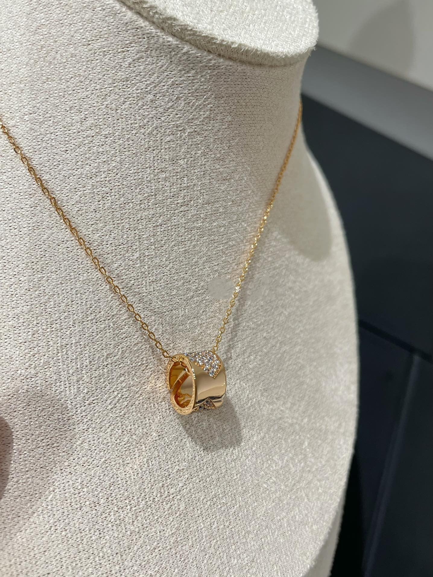 [Auream]LIENS EVIDENCE DIAMOND PAVED NECKLACE