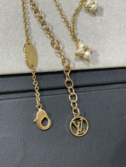 [Auream]FLOWERGRAM GOLD MOP DOUBLE ROW NECKLACE