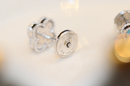 [Auream]CLOVER MINI TURQUOISE SILVER STUD EARRINGS