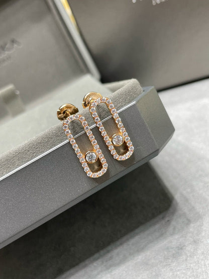 [Auream]MOVE UNO STUD DIAMOND PAVED EARRINGS