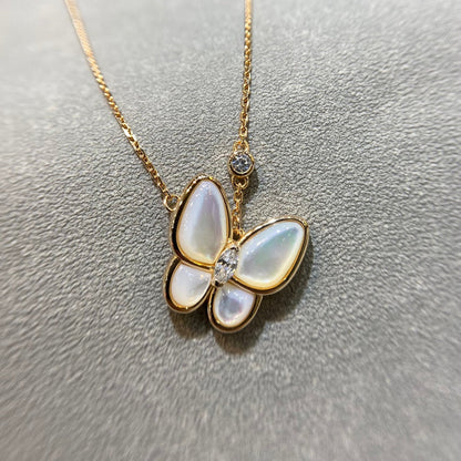 [Auream]BUTTERFLY MOP DIAMOND NECKLACE