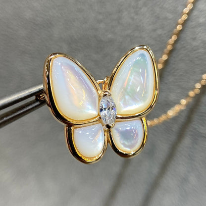 [Auream]BUTTERFLY MOP DIAMOND NECKLACE