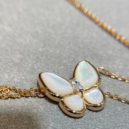 [Auream]BUTTERFLY MOP DIAMOND NECKLACE