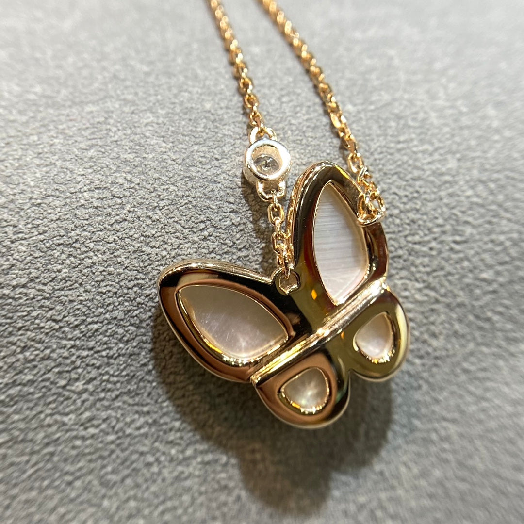 [Auream]BUTTERFLY MOP DIAMOND NECKLACE