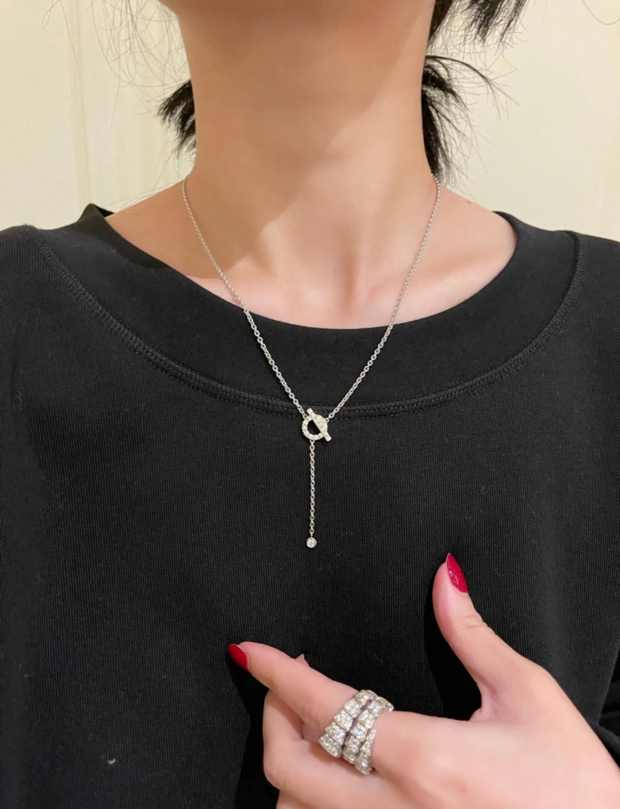 [Auream]FINESSE SILVER DIAMOND NECKLACE