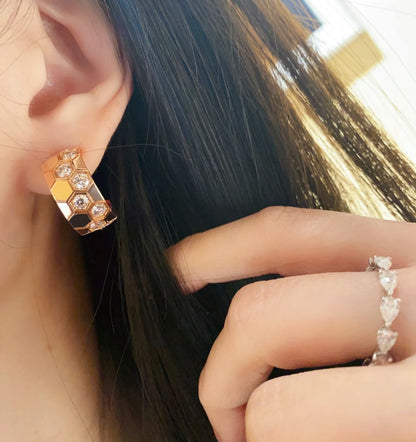 [Auream]BEE LOVE DIAMOND HOOP EARRINGS