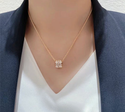 [Auream]BEE LOVE DIAMOND PAVED 3 ROW NECKLACE